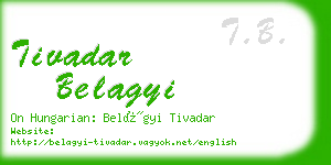 tivadar belagyi business card